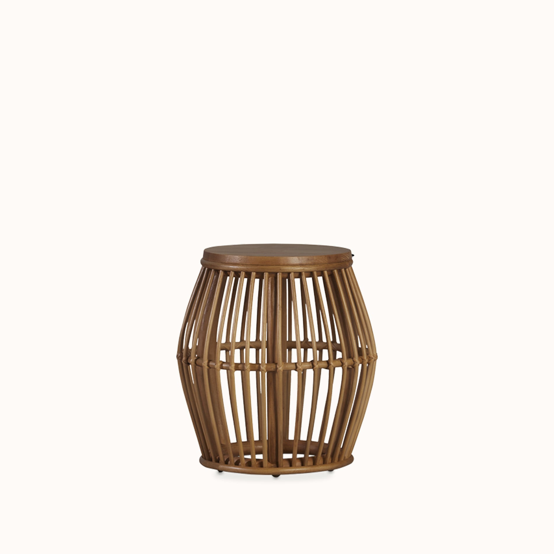 Rattan Ahşap Bambu Yan Sehpa