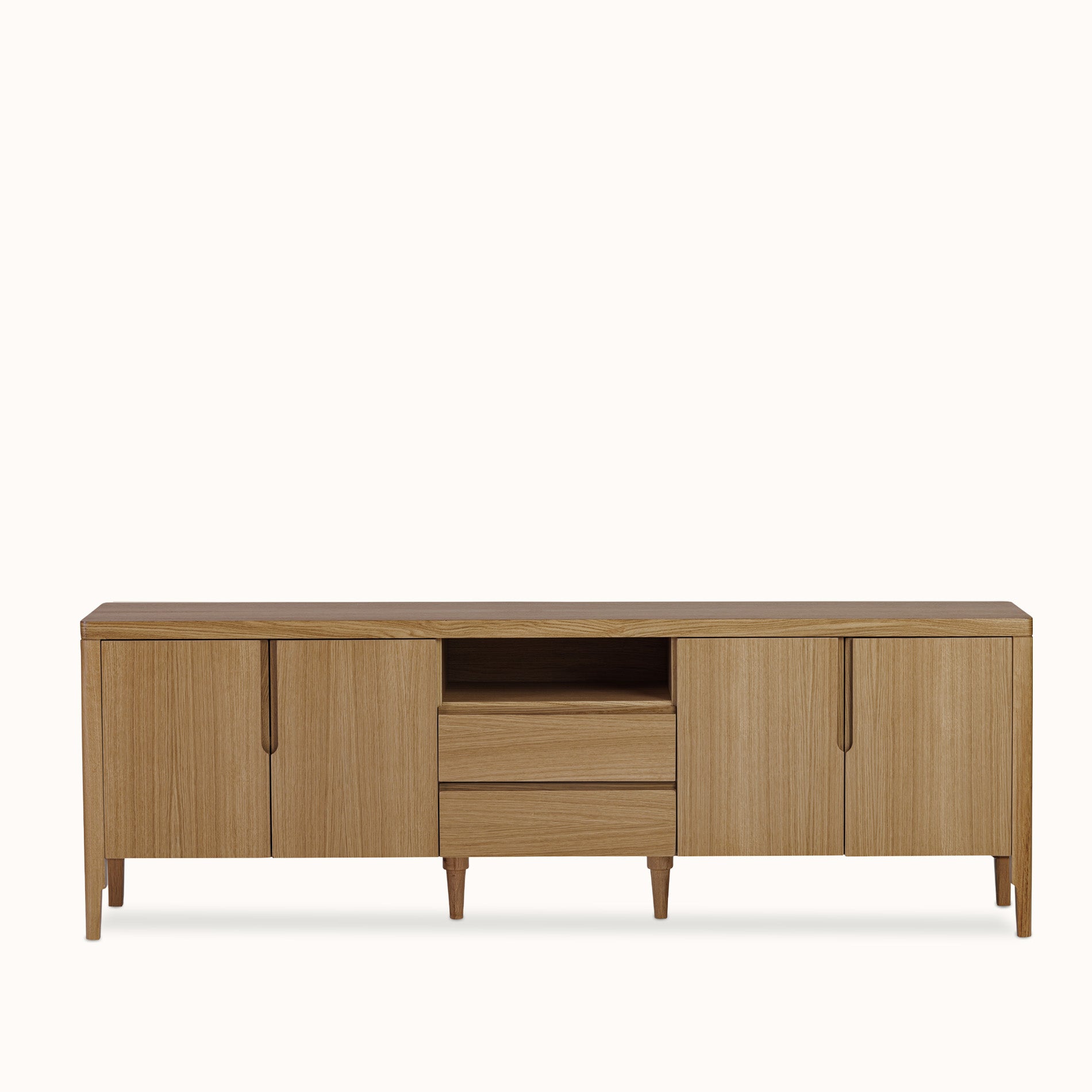 Nesta Ahşap Meşe Renk Tv Ünitesi 4 Kapaklı 2 Çekmeceli 240 cm