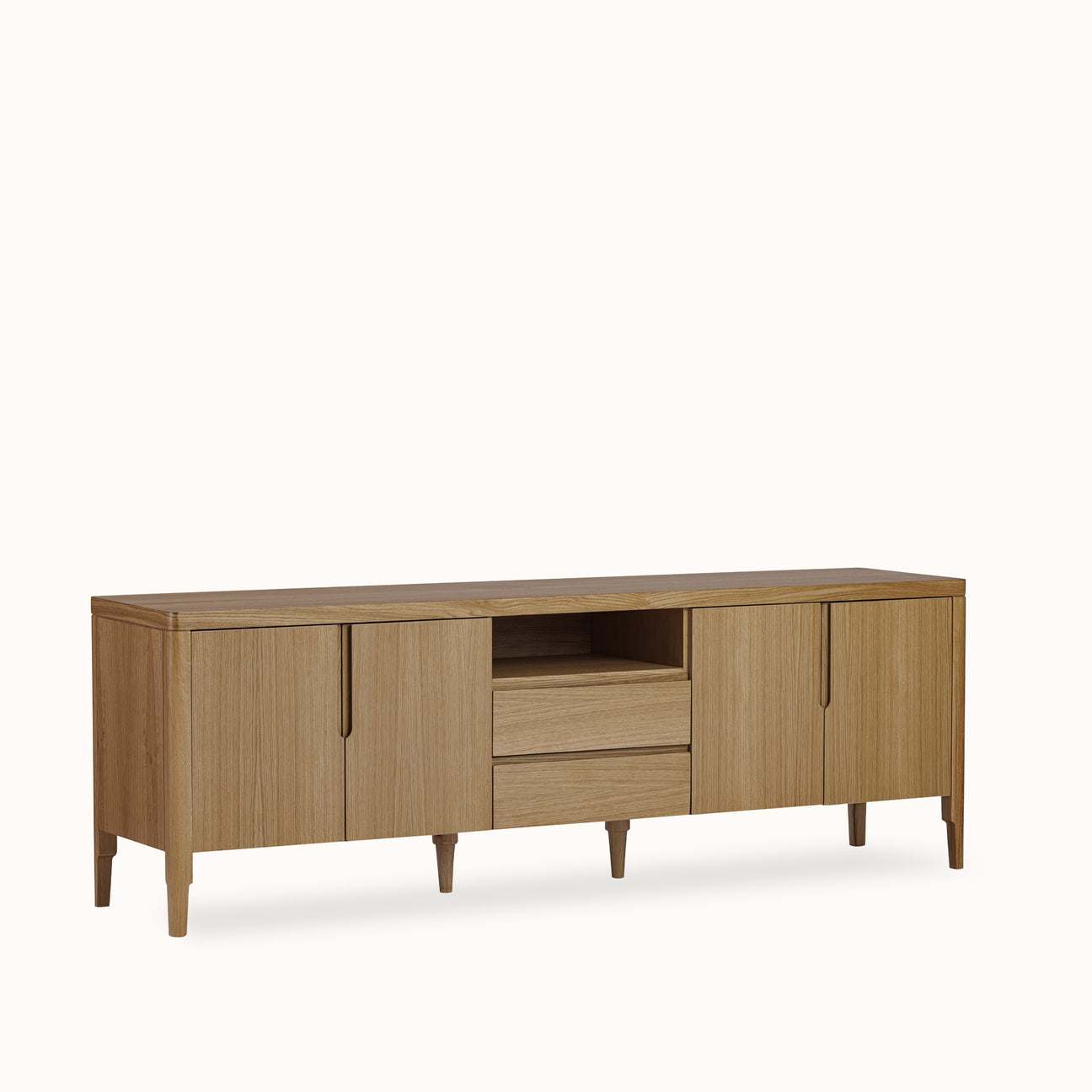 Nesta Ahşap Meşe Renk Tv Ünitesi 4 Kapaklı 2 Çekmeceli 180 cm