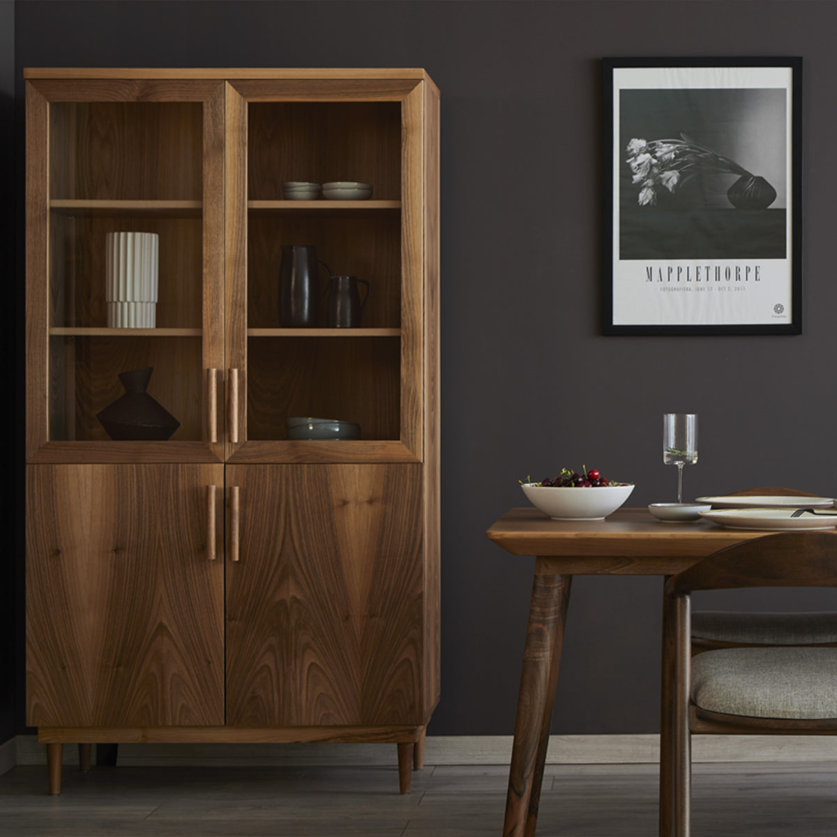 Malin 2 Kapak Camlı Vitrin 100 cm